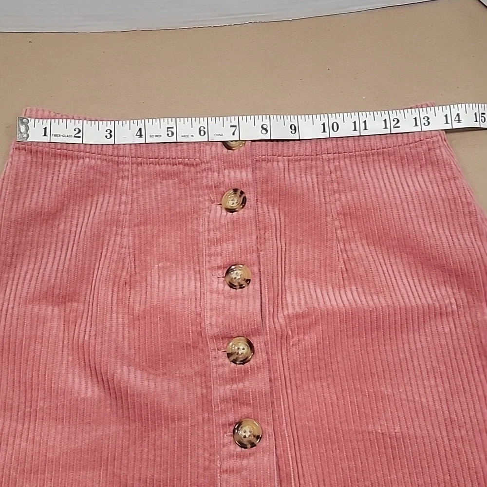 Forever 21, Size S, Mauve Corduroy Button Down Mini Skirt, EUC - Picture 2 of 8